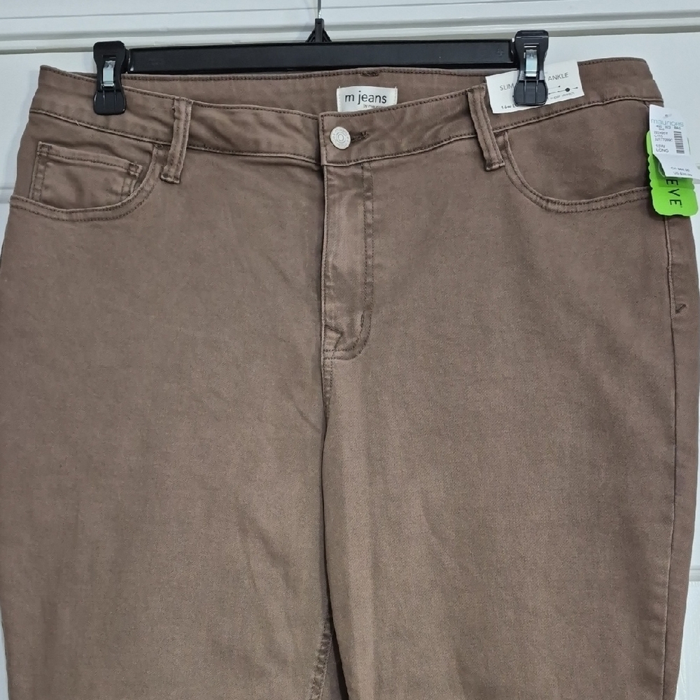 M Jeans Maurices Slim Straight Ankle Womens 16W Mid Rise Super Stretch...